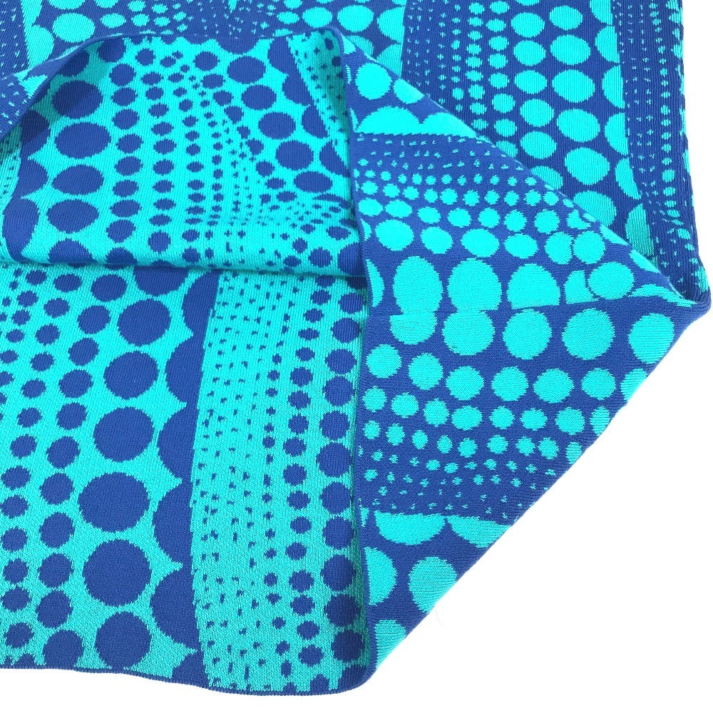 LOUIS VUITTON 不明 Kusama Yayoi Collaboration LV x YK All Over Pumpkin Crew Neck Short-sleeved apparel top, polka dot shirt, T-shirt RW232H knit cotton blue/Green Used