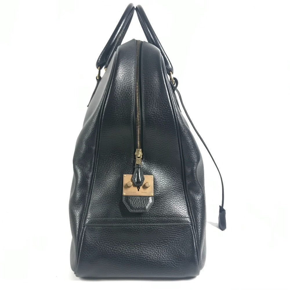 HERMES vintage Sampron Bag Hand Bag Travel Bag Duffle Bag Ardennes Black/GoldHardware Used