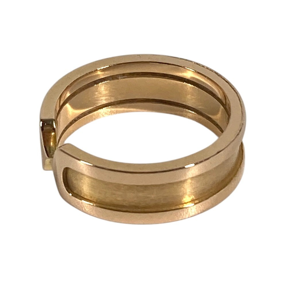 CARTIER K18 Gold 18K 2C Ring Logo Accessory Jewelry Ring YG750 Gold Used