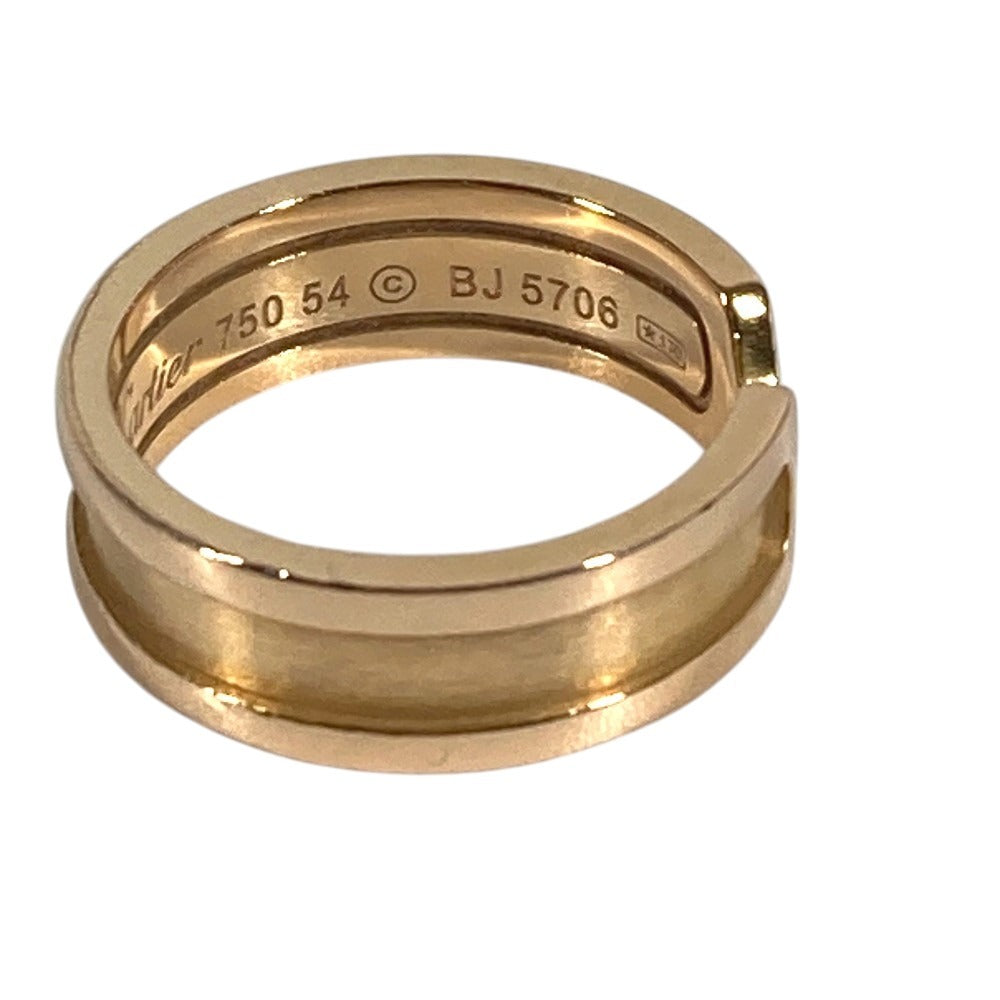 CARTIER K18 Gold 18K 2C Ring Logo Accessory Jewelry Ring YG750 Gold Used