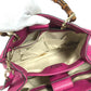 GUCCI 336032 Logo Bamboo 2-Way Bag Bag, Shoulder Bag, Crossbody Bag Hand Bag Leather Purple pink Based Used