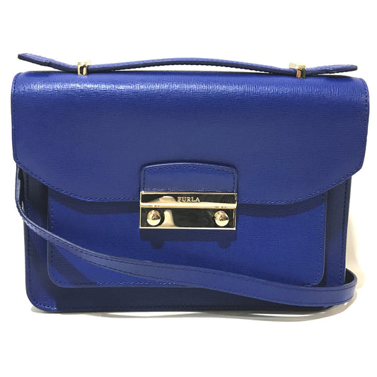 FURLA ジュリア カバン 2WAY ショルダーバッグ レザー レディース ブルー