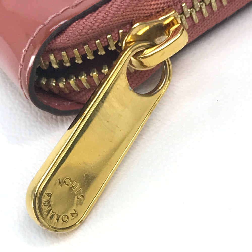 LOUIS VUITTON M62318 Monogram Zippy Venice Long Wallet Patent Leather Women's Ville Rose Pink Beige