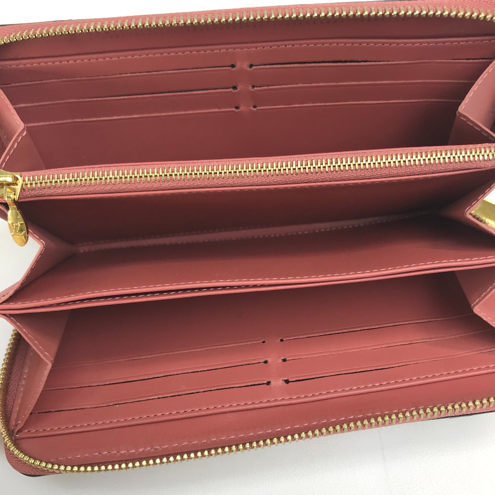 LOUIS VUITTON M62318 Monogram Zippy Venice Long Wallet Patent Leather Women's Ville Rose Pink Beige