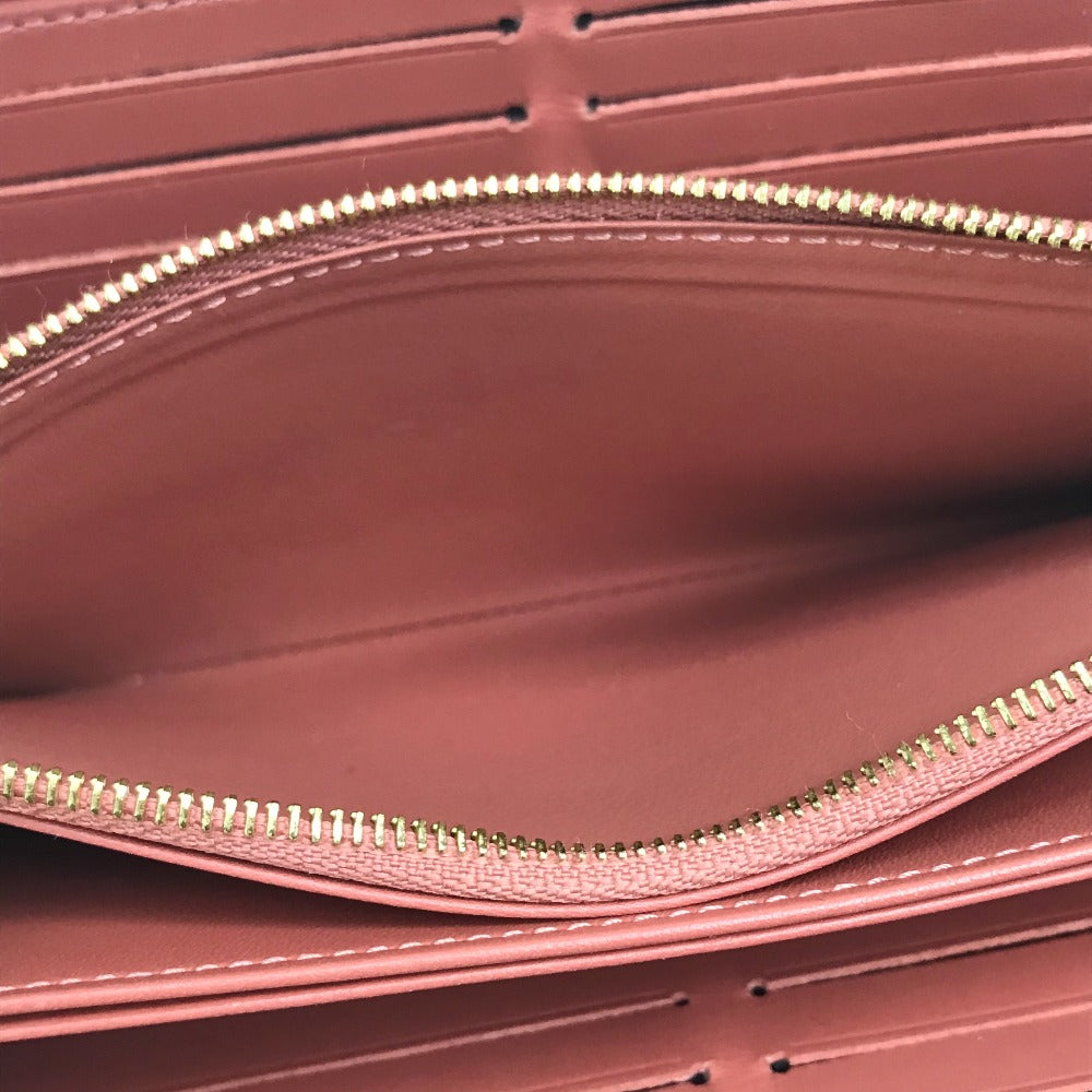 LOUIS VUITTON M62318 Monogram Zippy Venice Long Wallet Patent Leather Women's Ville Rose Pink Beige