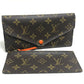 LOUIS VUITTON Portefeuille Josephine Long Wallet with Coin Case, Monogram Canvas, Women's, Orange, Brown x Orange