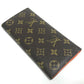 LOUIS VUITTON Portefeuille Josephine Long Wallet with Coin Case, Monogram Canvas, Women's, Orange, Brown x Orange