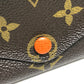 LOUIS VUITTON Portefeuille Josephine Long Wallet with Coin Case, Monogram Canvas, Women's, Orange, Brown x Orange