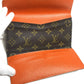 LOUIS VUITTON Portefeuille Josephine Long Wallet with Coin Case, Monogram Canvas, Women's, Orange, Brown x Orange