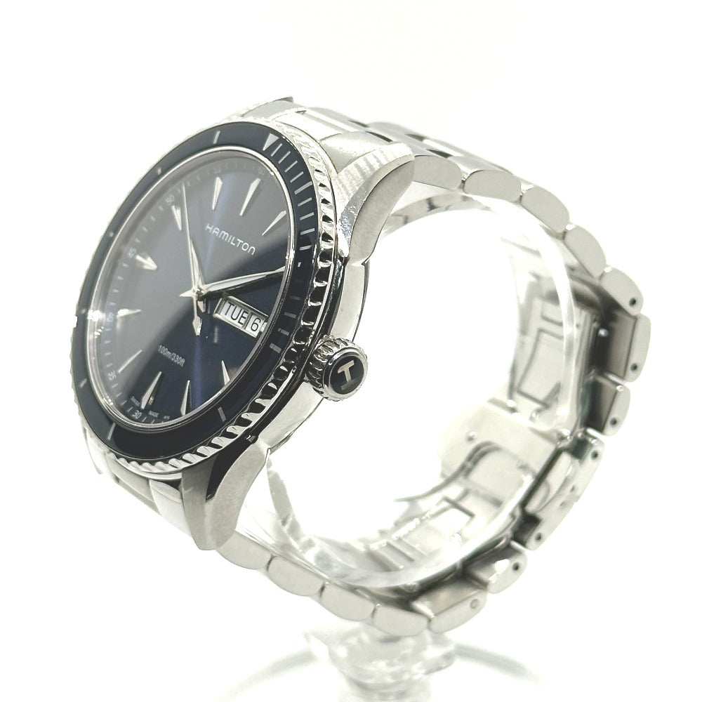 HAMILTON H375510 ジャズマスター クォーツ デイデイト ウォッチ 腕時計 SS メンズ シルバー