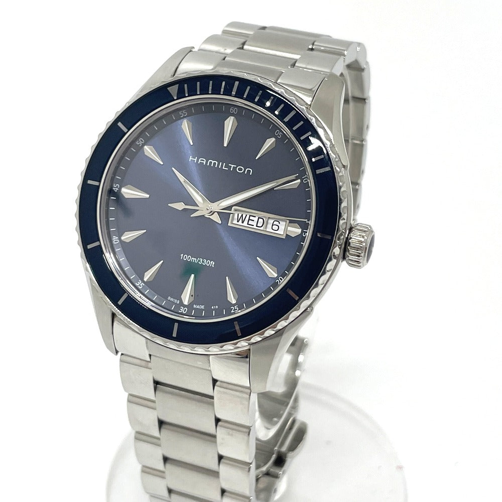 HAMILTON H375510 ジャズマスター クォーツ デイデイト ウォッチ 腕時計 SS メンズ シルバー