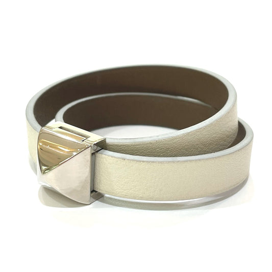 HERMES Médor Infini Double Tour Bracelet Swift Leather Women's White
