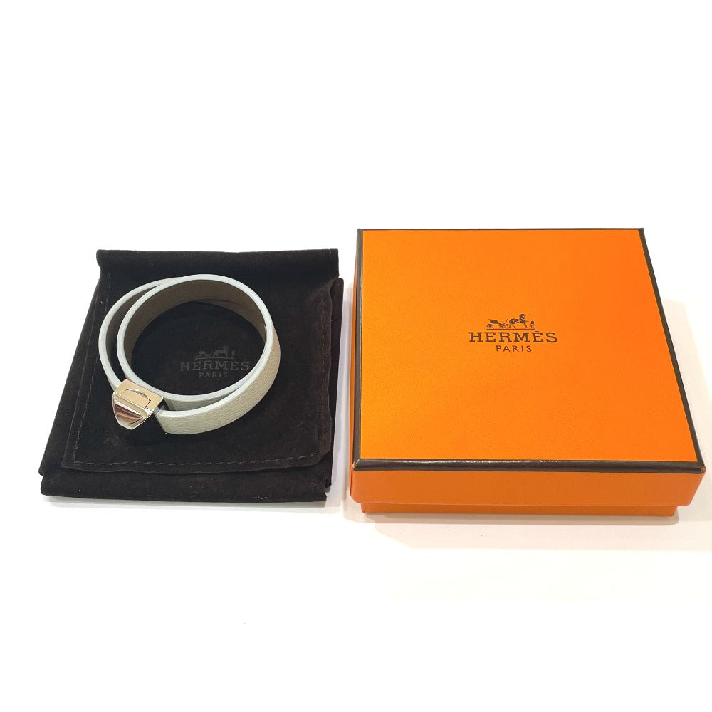 HERMES Médor Infini Double Tour Bracelet Swift Leather Women's White