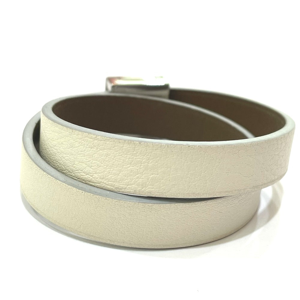 HERMES Médor Infini Double Tour Bracelet Swift Leather Women's White