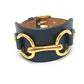 HERMES Horsebit Accessory Bangle Bracelet in Swift Leather, Women's, Black