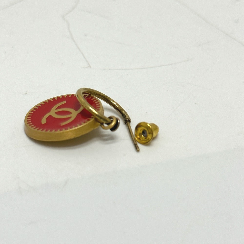 CHANEL ココマーク CC 01P ピアス GP レディース レッド