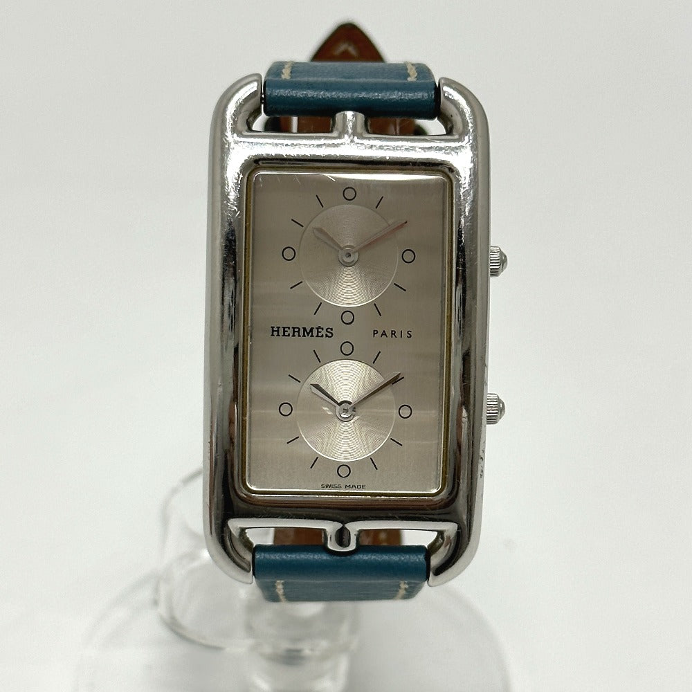 HERMES CC3-510 ケープコッド ドゥーゾーン 2タイムゾーン 腕時計 SS レディース - brandshop-reference