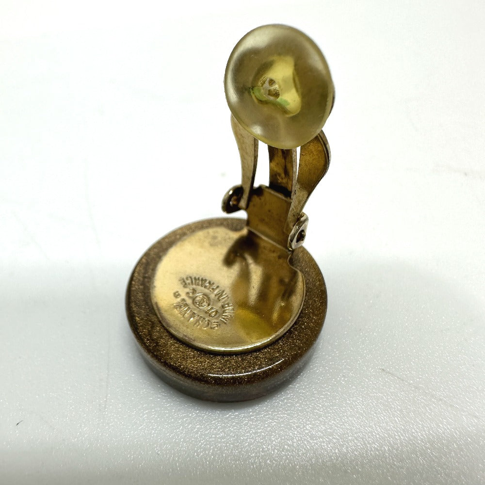 CHANEL Clover 01C Earrings, Plastic, Women's, Gold