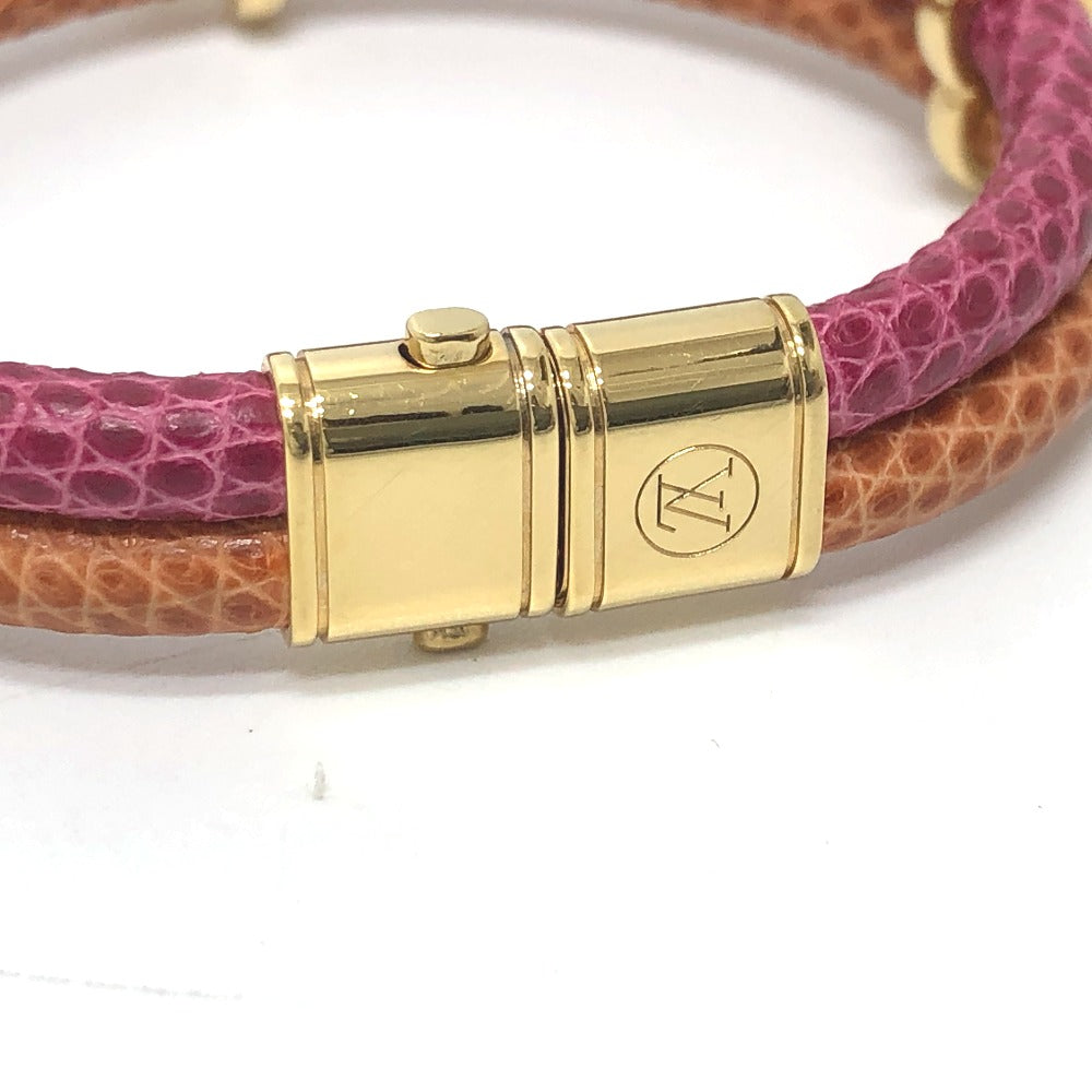LOUIS VUITTON Keep It Twice Bracelet, Leather, Unisex, Pink