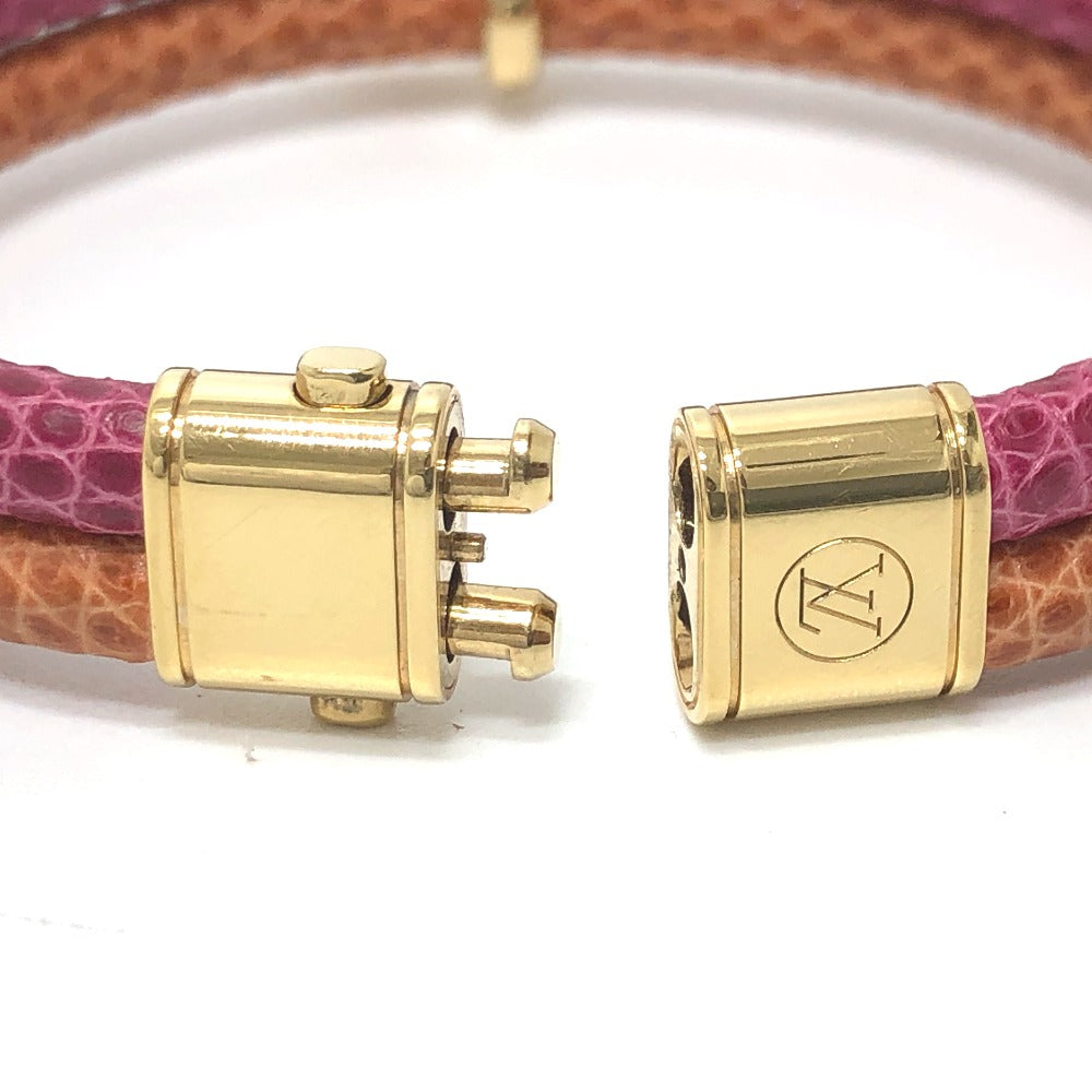 LOUIS VUITTON Keep It Twice Bracelet, Leather, Unisex, Pink