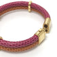 LOUIS VUITTON Keep It Twice Bracelet, Leather, Unisex, Pink
