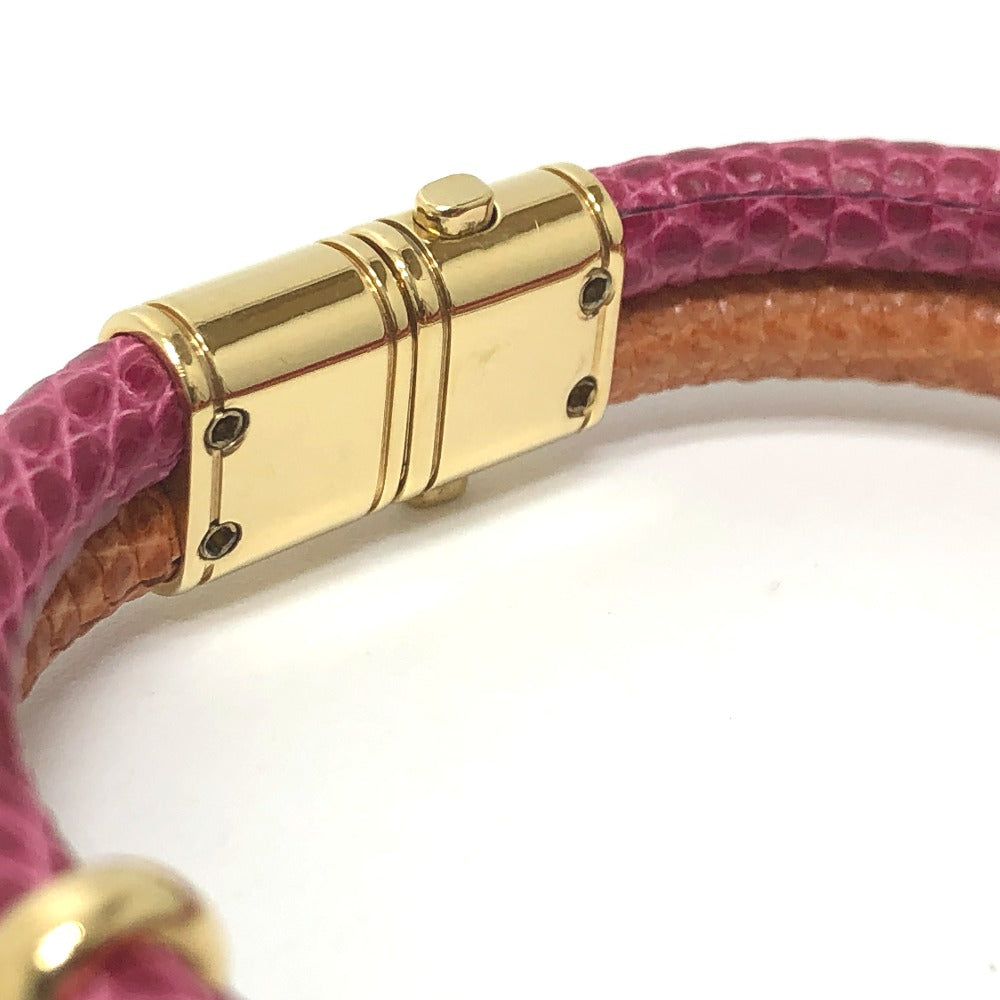 LOUIS VUITTON Keep It Twice Bracelet, Leather, Unisex, Pink