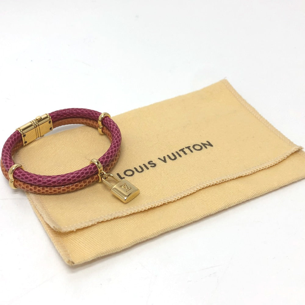 LOUIS VUITTON Keep It Twice Bracelet, Leather, Unisex, Pink