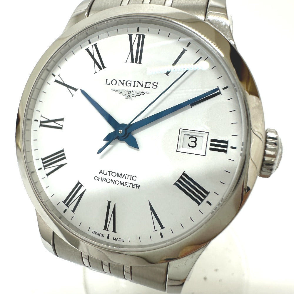 LONGINES L2.820.4.11.6 ウォッチ レコード クロノメーター 自動巻き デイト 腕時計 SS メンズ - brandshop-reference