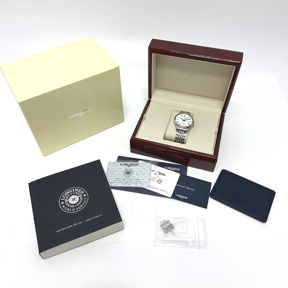 LONGINES L2.820.4.11.6 ウォッチ レコード クロノメーター 自動巻き デイト 腕時計 SS メンズ - brandshop-reference