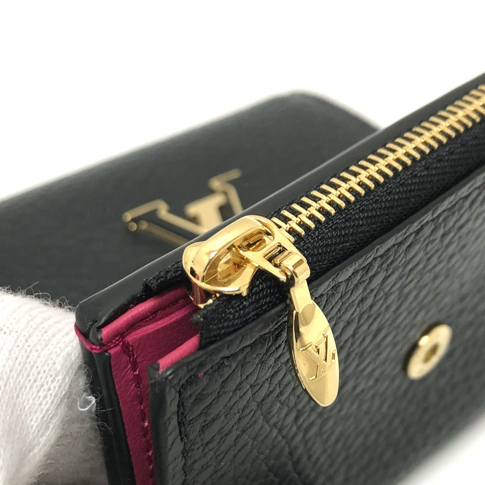 LOUIS VUITTON M68587 バイカラー ポルトフォイユ・カプシーヌ XS 財布 ウォレット コンパクトウォレット 3つ折り財布 トリヨンレザー レディース ノワール ブラック×ピンク