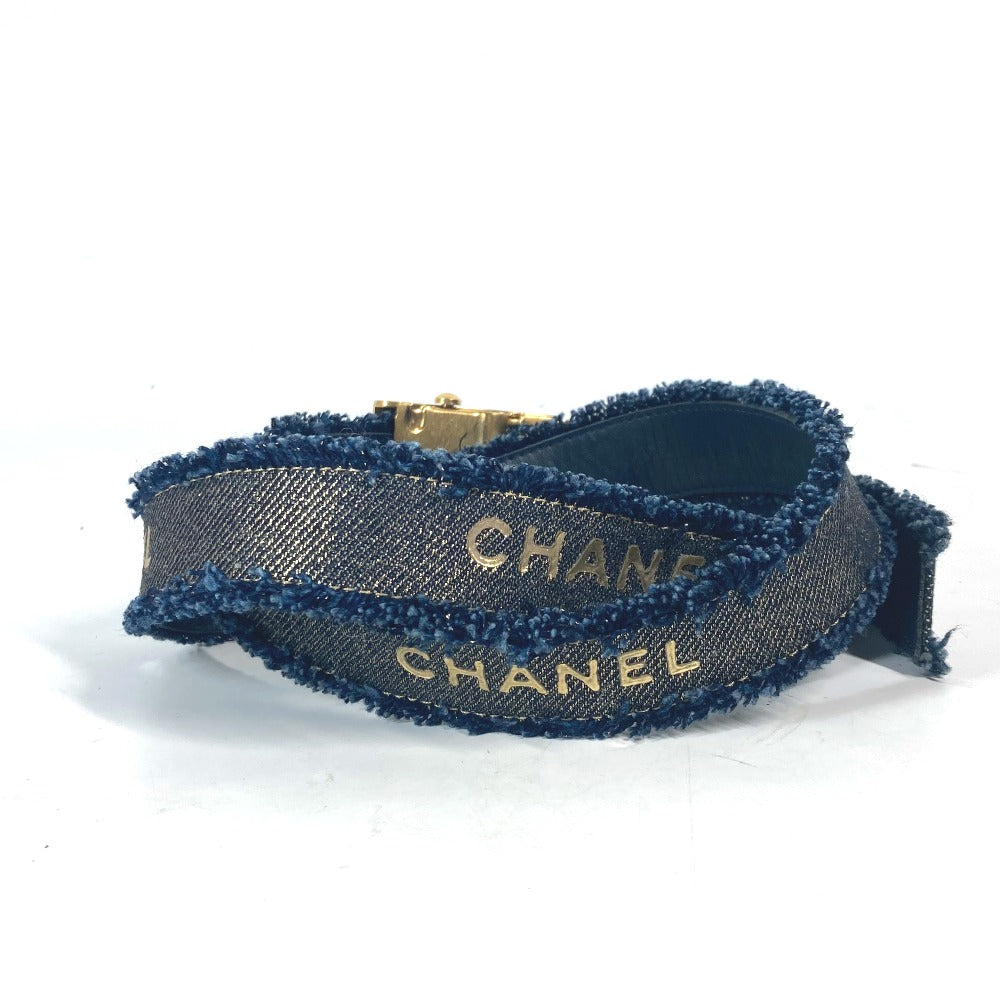 CHANEL 01P CC ココマーク  アクセサリー デニムベルト フリンジ ベルト デニム レディース