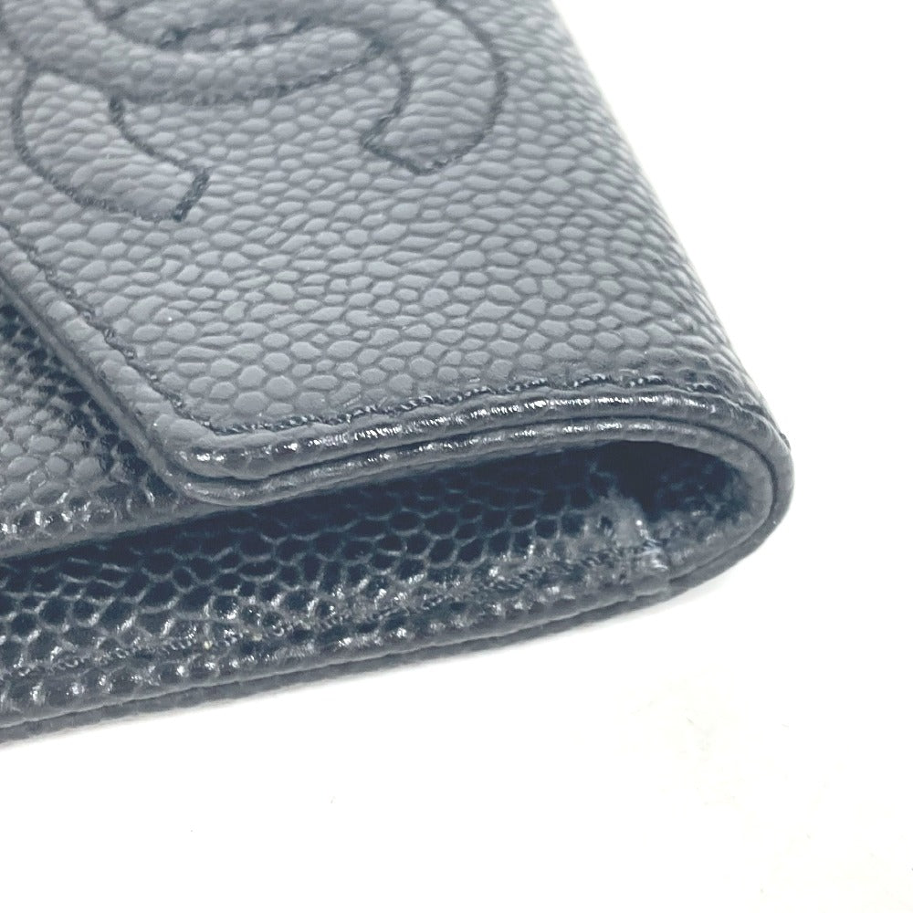 CHANEL A13233 CC ココマーク 財布 小銭入れ コンパクトウォレット コインケース キャビアスキン レディース ブラック - brandshop-reference