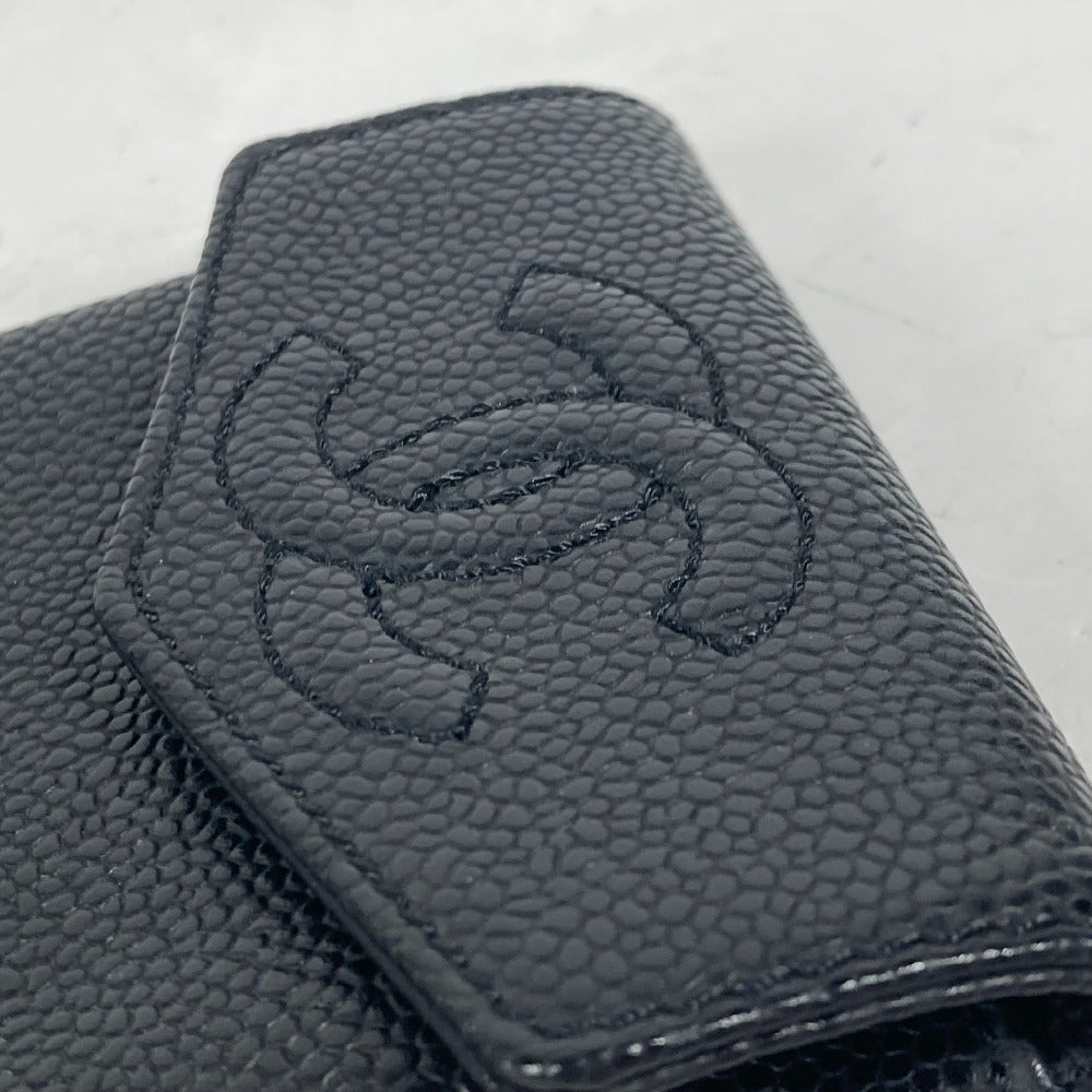 CHANEL A13233 CC ココマーク 財布 小銭入れ コンパクトウォレット コインケース キャビアスキン レディース ブラック - brandshop-reference