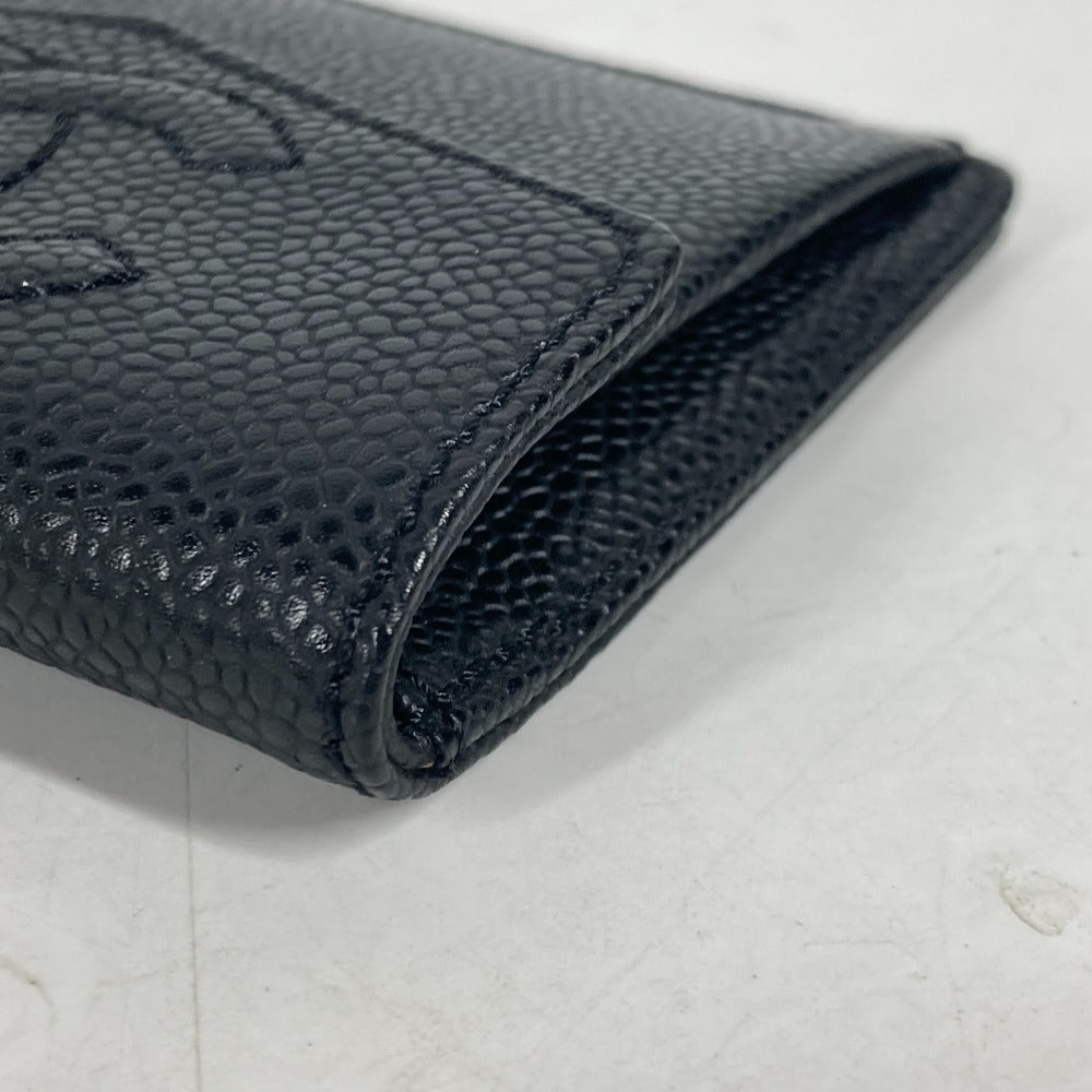 CHANEL A13233 CC ココマーク 財布 小銭入れ コンパクトウォレット コインケース キャビアスキン レディース ブラック - brandshop-reference