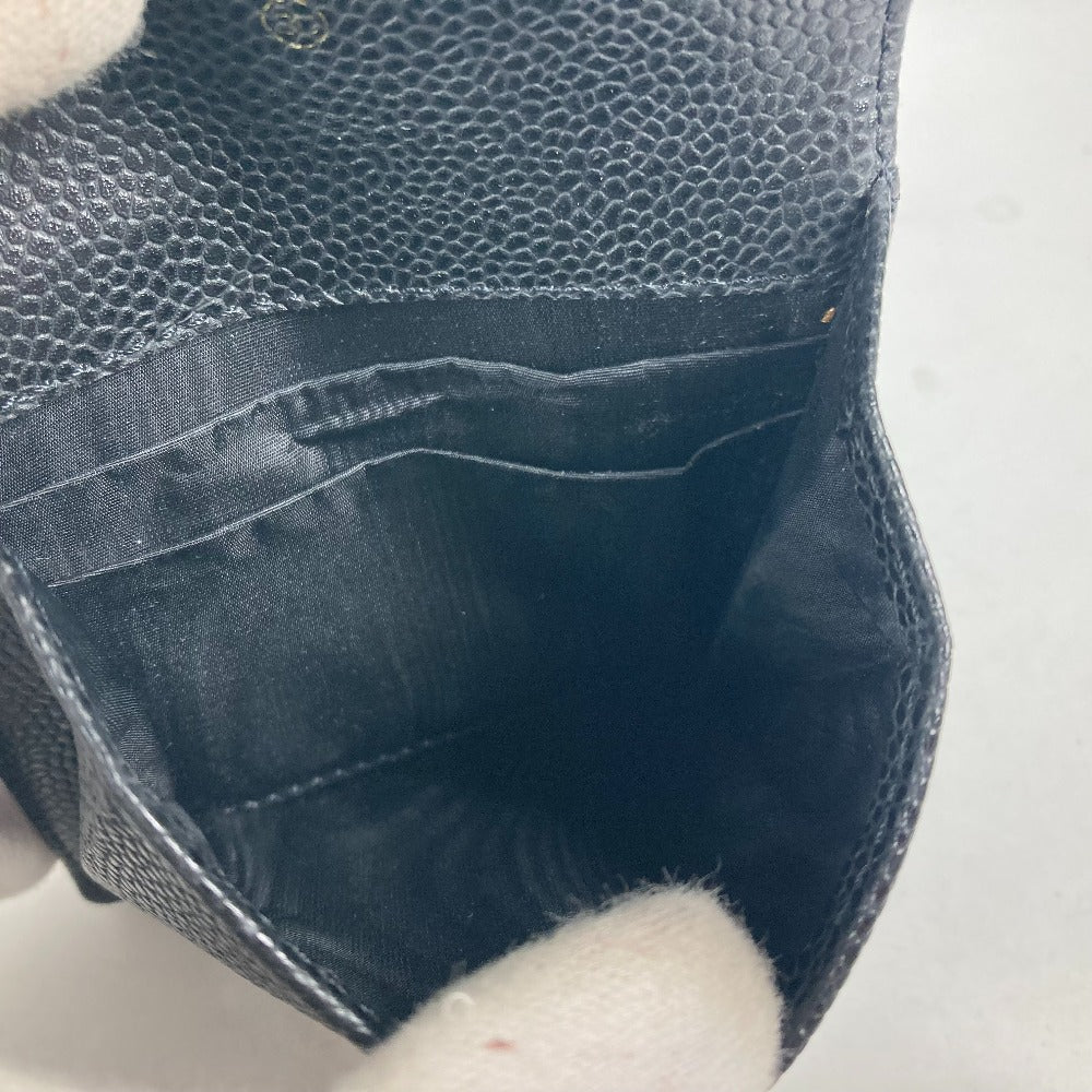 CHANEL A13233 CC ココマーク 財布 小銭入れ コンパクトウォレット コインケース キャビアスキン レディース ブラック - brandshop-reference