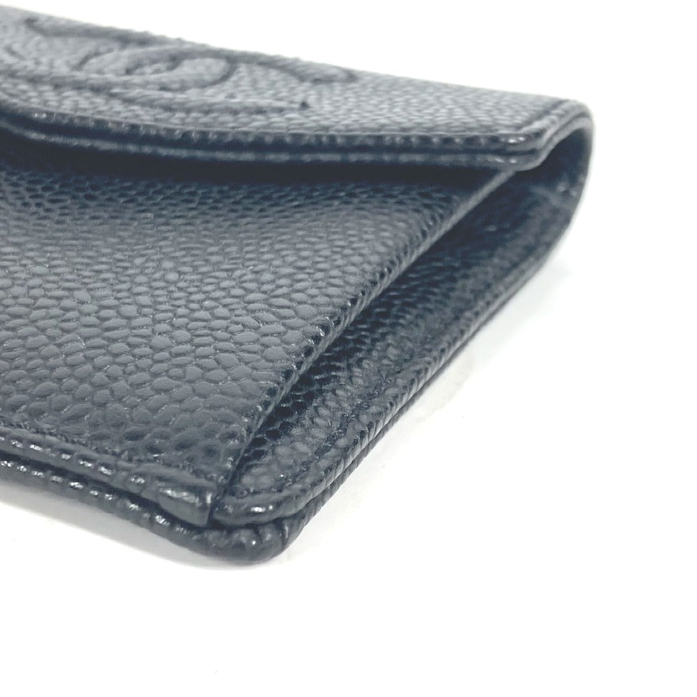 CHANEL A13233 CC ココマーク 財布 小銭入れ コンパクトウォレット コインケース キャビアスキン レディース ブラック - brandshop-reference
