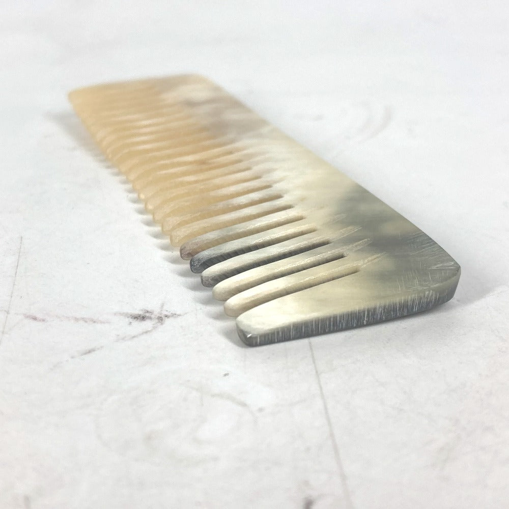 HERMES ヘアケア ケース付き アクセサリー ミニ 小物 コーム 櫛 ポーチ付き くし バッファローホーン ユニセックス ベージュ - brandshop-reference