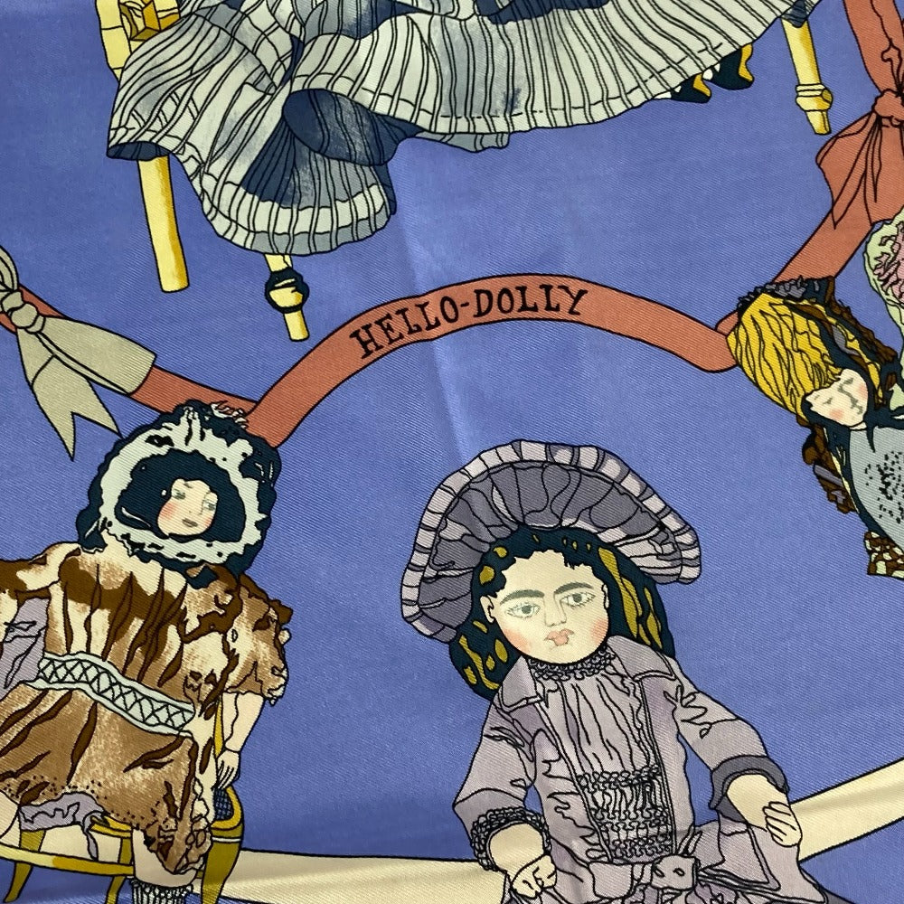 HERMES カレ90 人形 ドール HELLO DOLLY ハロードリー スカーフ シルク レディース パープル