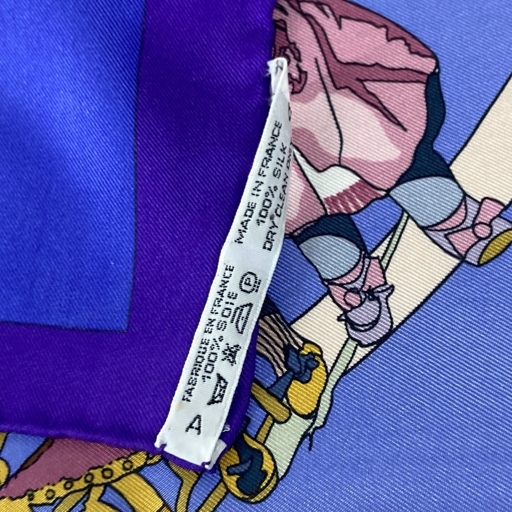 HERMES カレ90 人形 ドール HELLO DOLLY ハロードリー スカーフ シルク レディース パープル