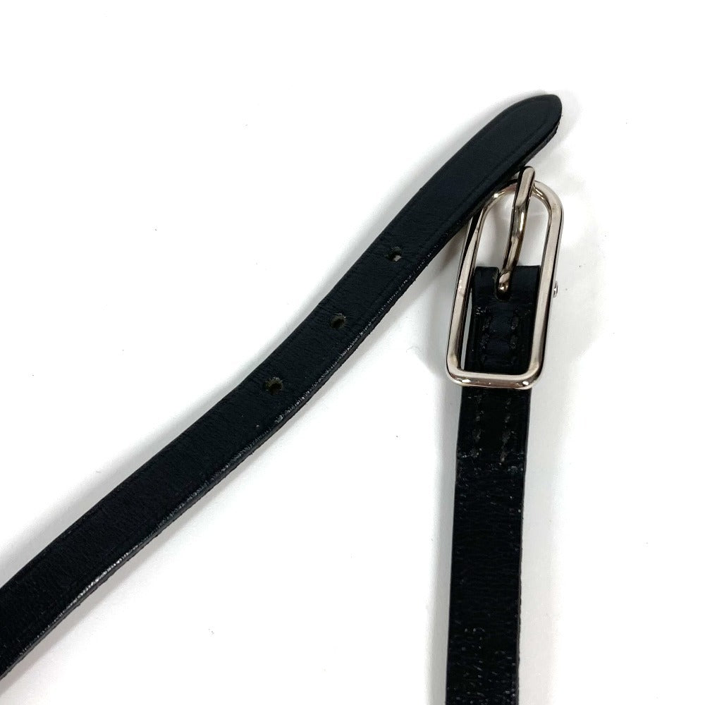 HERMES アピ 4連 ロング ロゴ アクセサリー  ブレスレット レザー ユニセックス ブラック - brandshop-reference