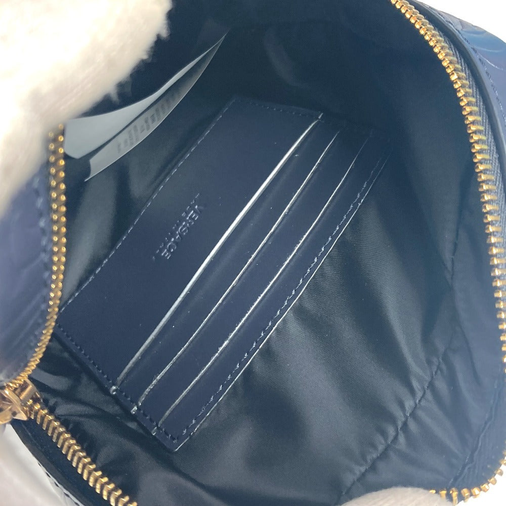 VERSACE メデューサ ロゴ 斜め掛け ポシェット カバン ショルダーバッグ レザー ユニセックス ネイビー - brandshop-reference