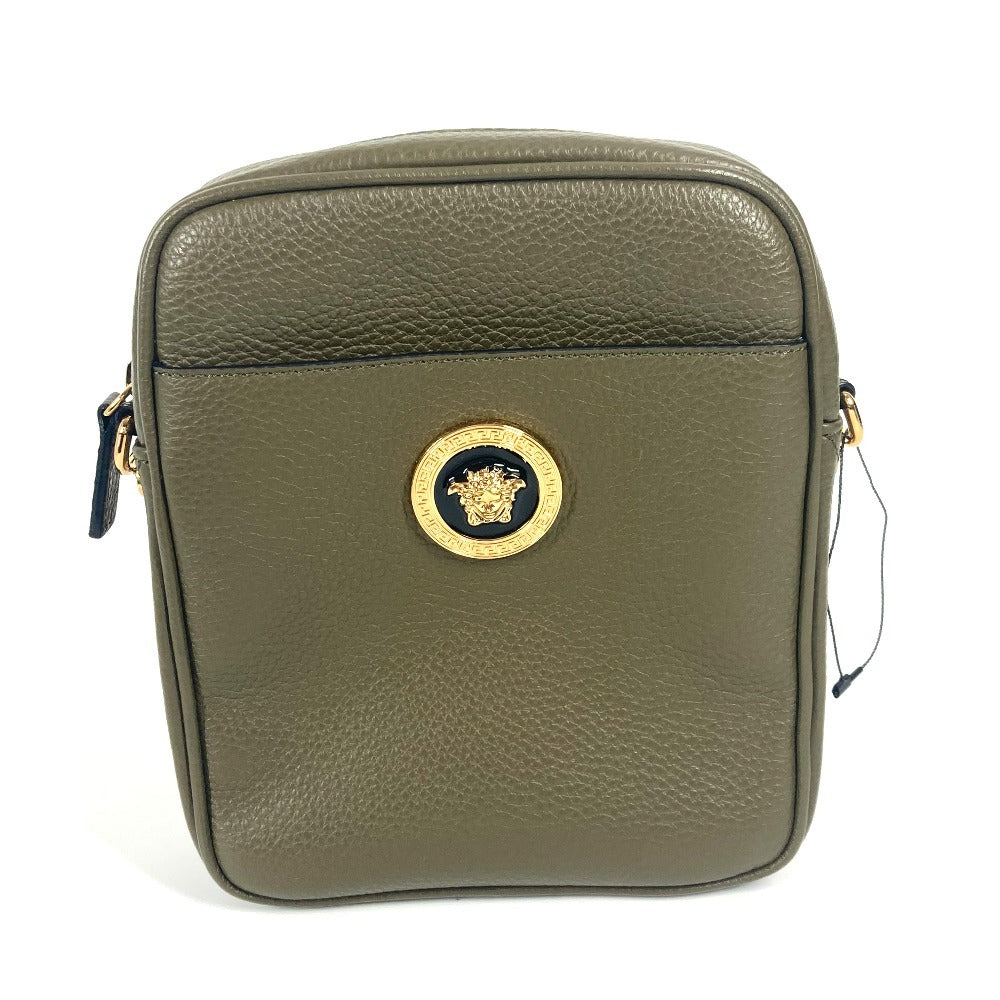 VERSACE メデューサ ロゴ 斜め掛け ポシェット カバン ショルダーバッグ レザー ユニセックス ブラウン系 - brandshop-reference