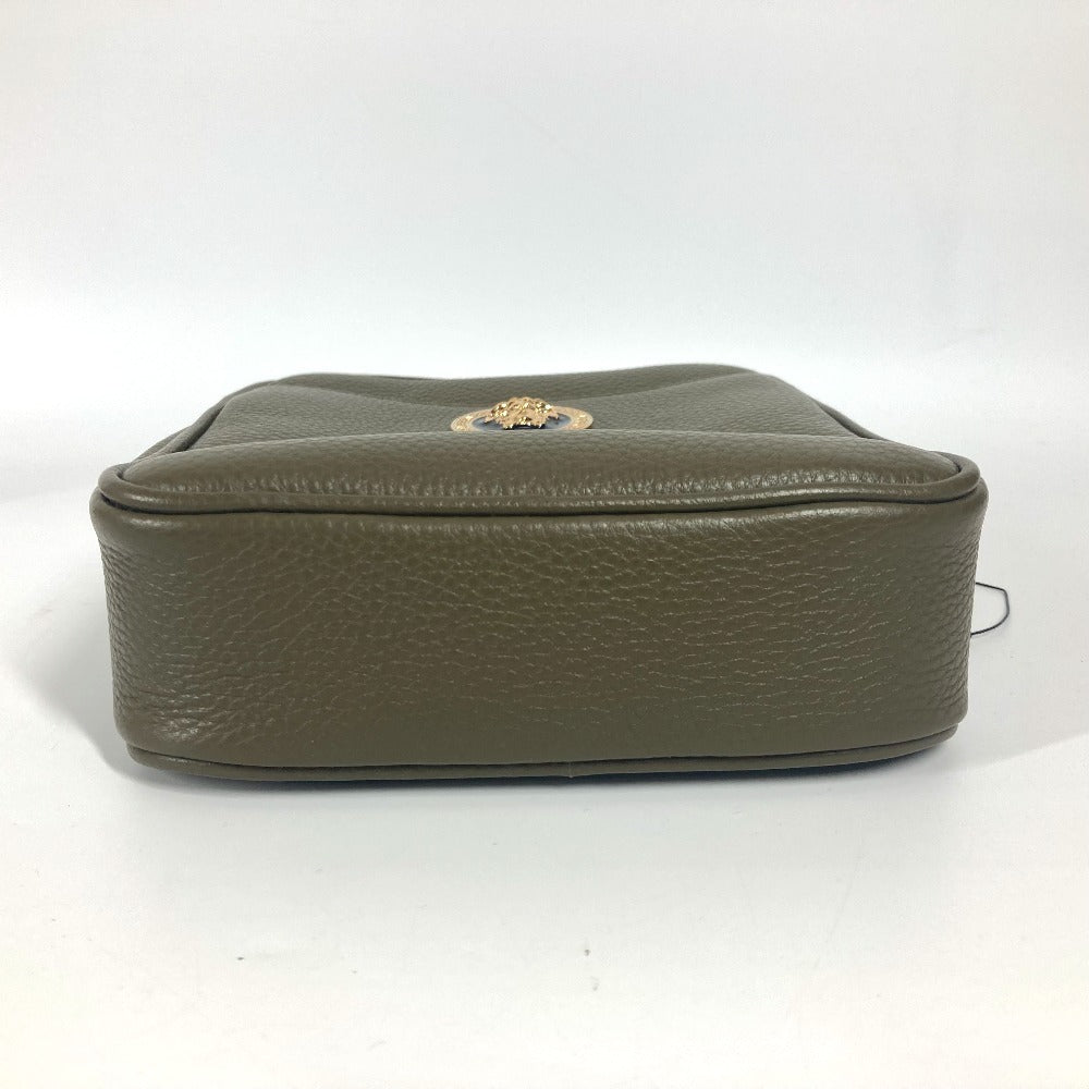 VERSACE メデューサ ロゴ 斜め掛け ポシェット カバン ショルダーバッグ レザー ユニセックス ブラウン系 - brandshop-reference