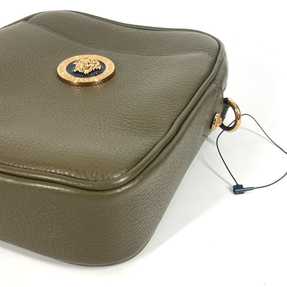 VERSACE メデューサ ロゴ 斜め掛け ポシェット カバン ショルダーバッグ レザー ユニセックス ブラウン系 - brandshop-reference