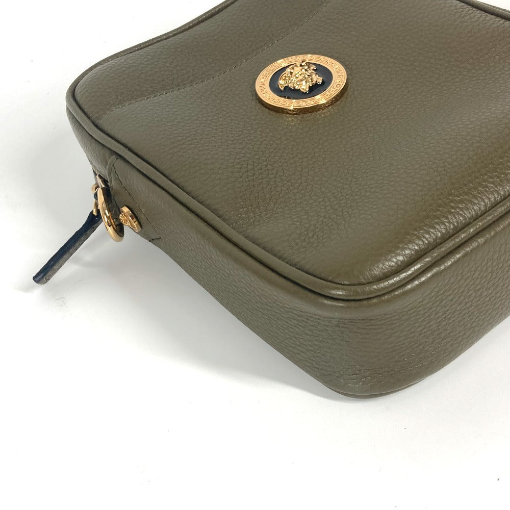 VERSACE メデューサ ロゴ 斜め掛け ポシェット カバン ショルダーバッグ レザー ユニセックス ブラウン系 - brandshop-reference