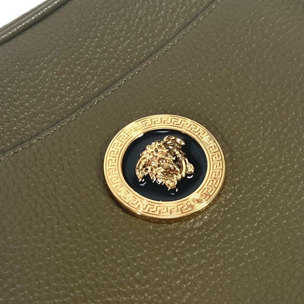 VERSACE メデューサ ロゴ 斜め掛け ポシェット カバン ショルダーバッグ レザー ユニセックス ブラウン系 - brandshop-reference