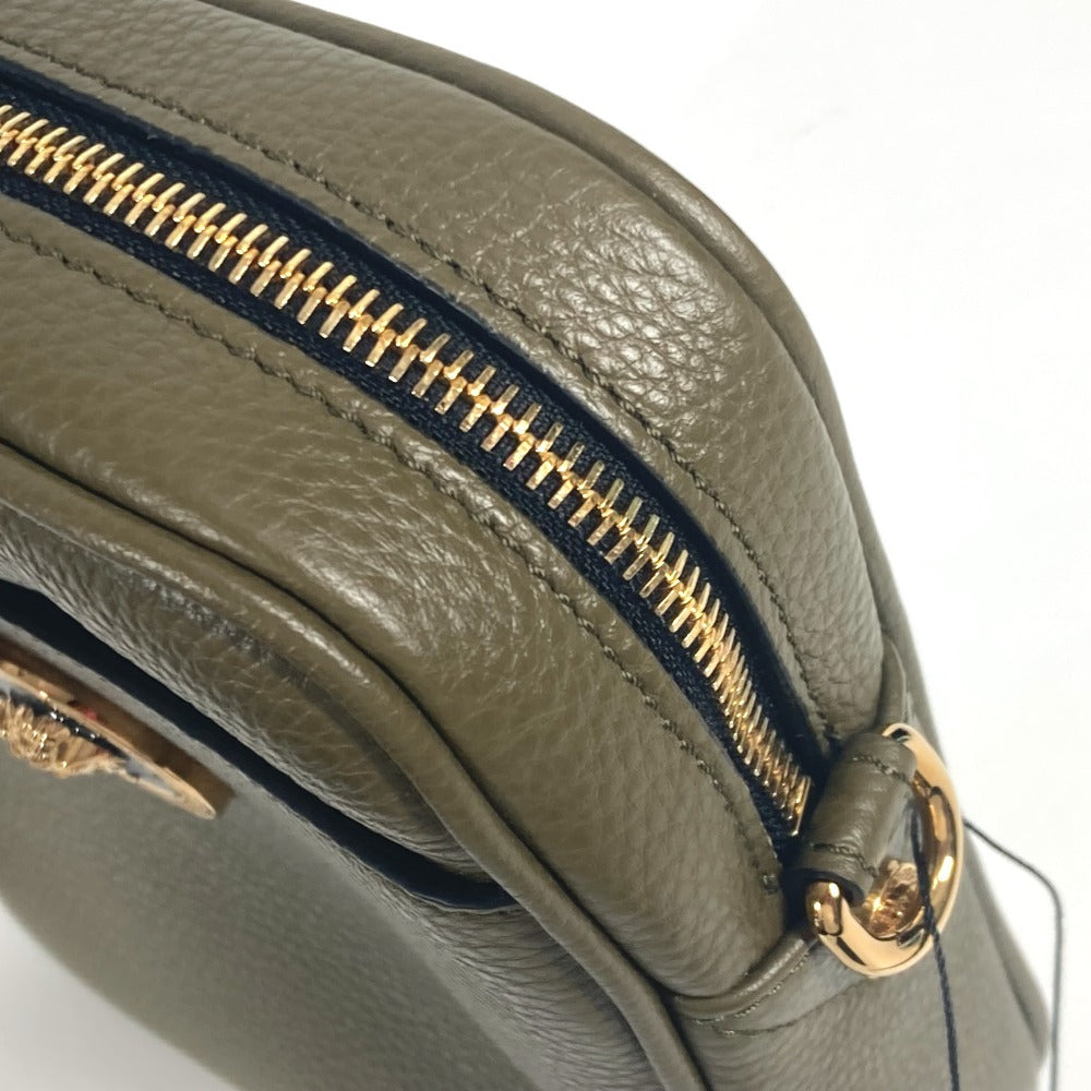 VERSACE メデューサ ロゴ 斜め掛け ポシェット カバン ショルダーバッグ レザー ユニセックス ブラウン系 - brandshop-reference