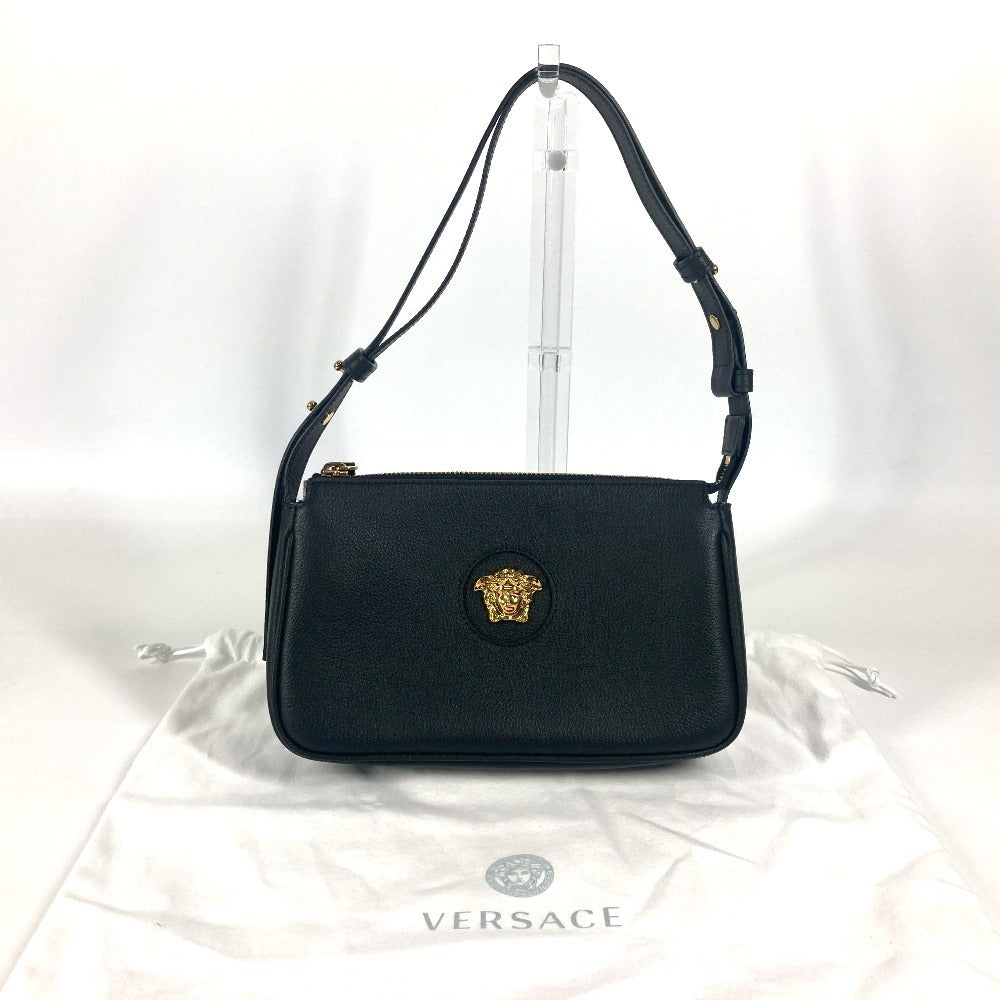 VERSACE メデューサ ロゴ 肩掛け カバン ショルダーバッグ レザー レディース ブラック - brandshop-reference