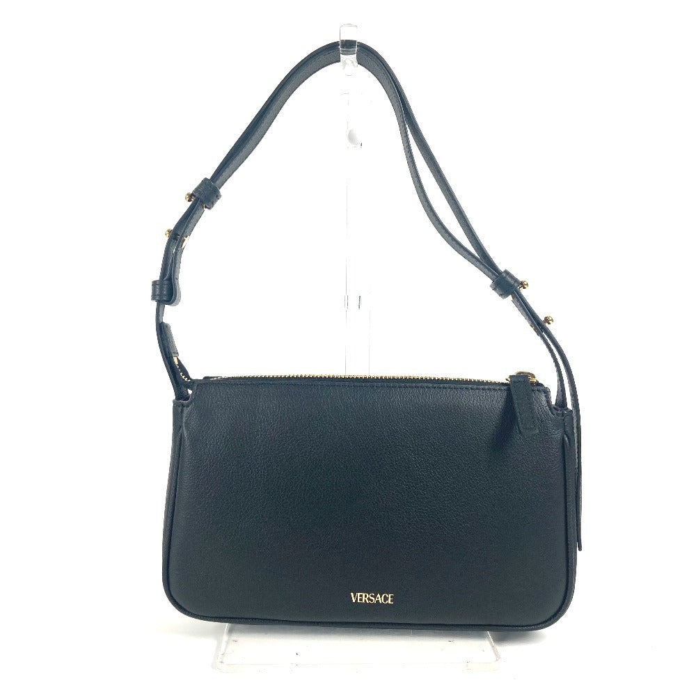 VERSACE メデューサ ロゴ 肩掛け カバン ショルダーバッグ レザー レディース ブラック - brandshop-reference