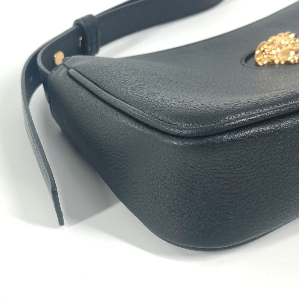 VERSACE メデューサ ロゴ 肩掛け カバン ショルダーバッグ レザー レディース ブラック - brandshop-reference